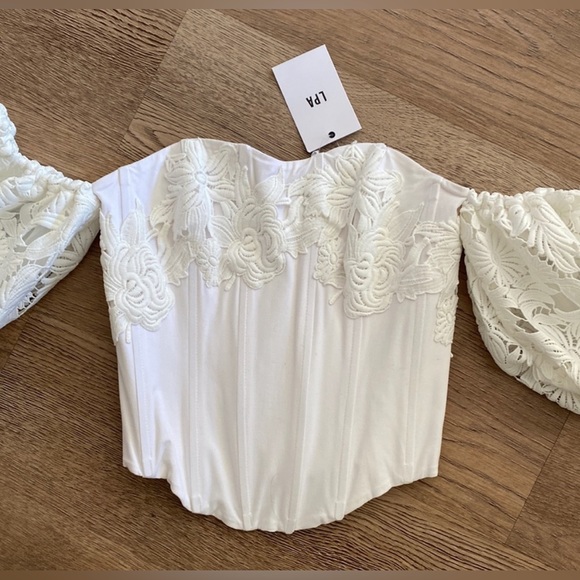 $158 LPA LACE CORSET TOP FOR LOVE LEMONS WEDDING BRIDAL STONE COLD FOX REVOLVE - Picture 3 of 8